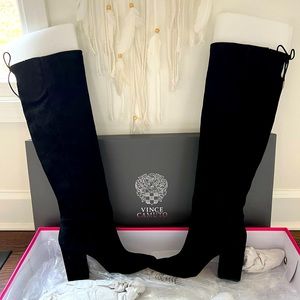 Vince Camuto Boots Black Lux Suede